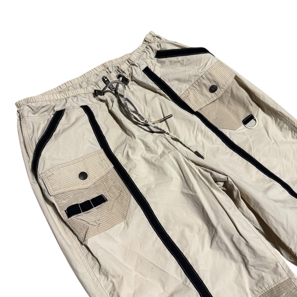 Free People Moonbeam Pants Cargo Jogger High Waisted Utility Beige Womens Medium - Picture 5 of 9